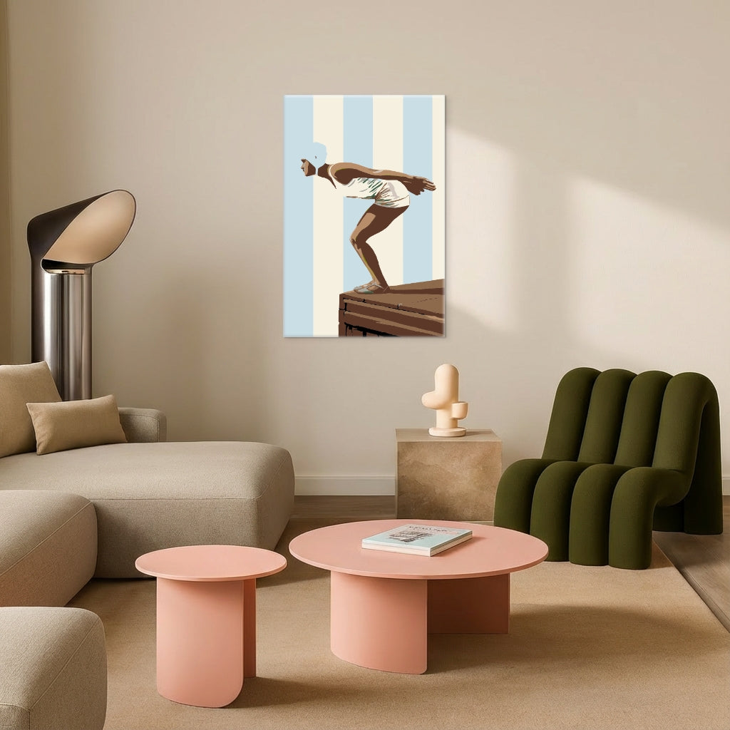 Die Schwimmerin Gestreift - Malen nach Zahlen