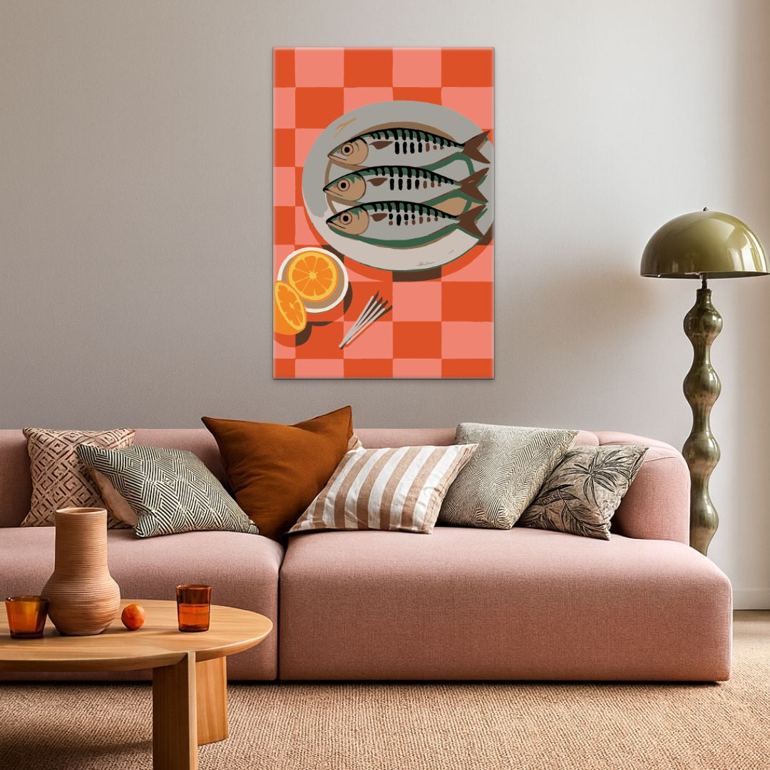 Frische Fische rosa  - Malen nach Zahlen