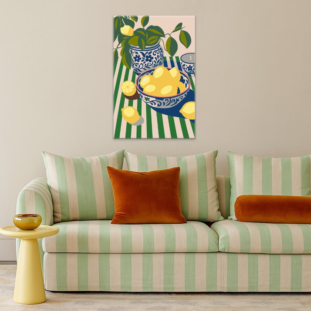 Striped Citrus Delight green - Malen nach Zahlen
