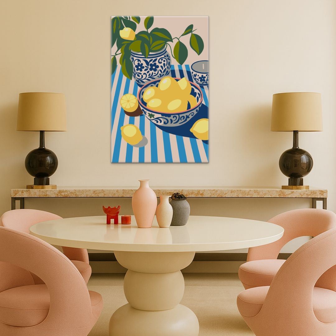 Striped Citrus Delight blue - Malen nach Zahlen