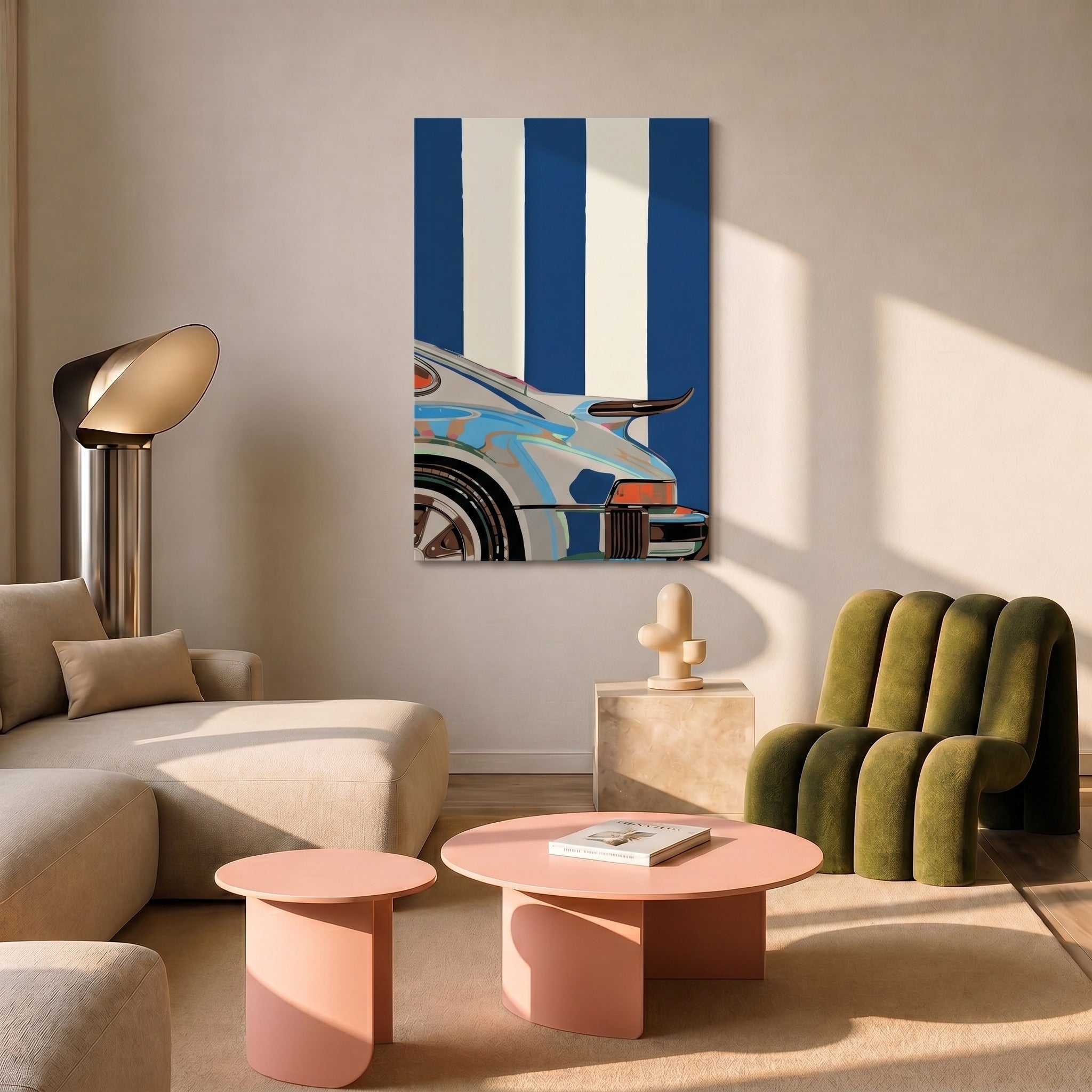 Blue Striped Car - Malen nach Zahlen