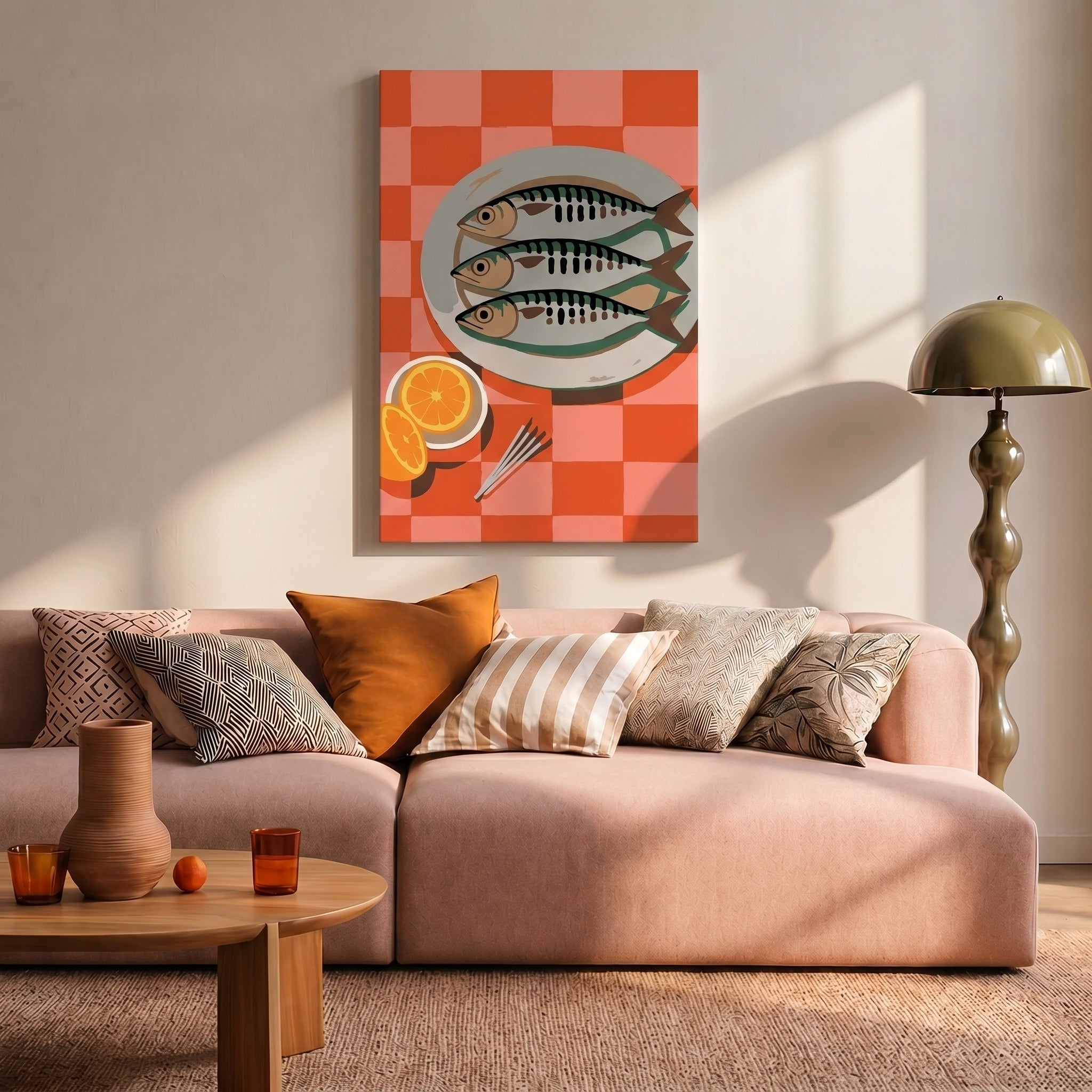 Frische Fische rosa  - Malen nach Zahlen