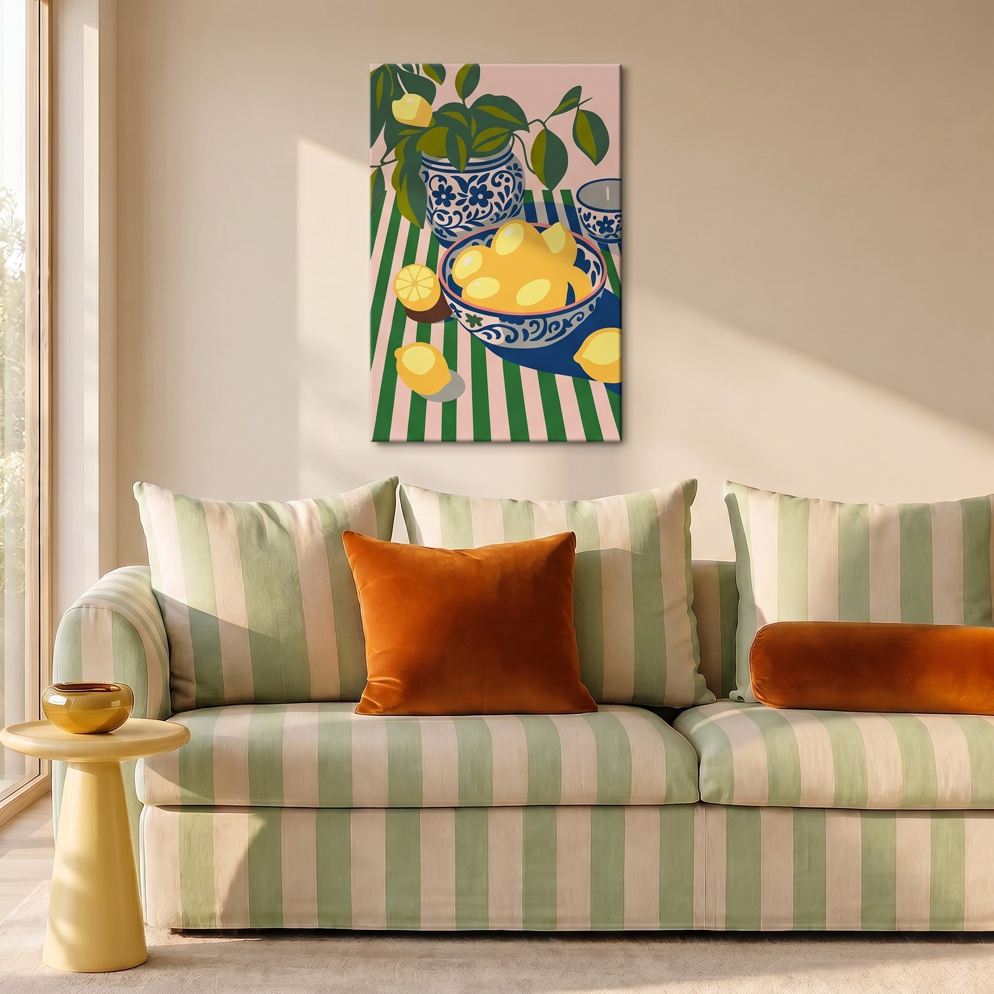 Striped Citrus Delight green - Malen nach Zahlen