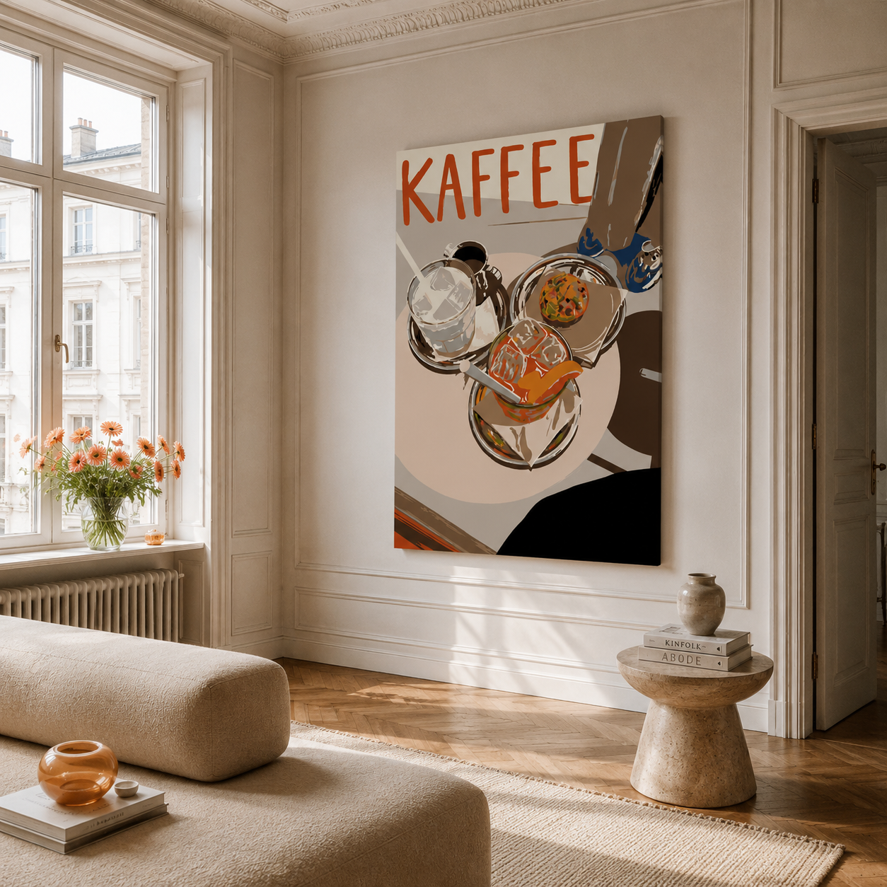 Malen nach Zahlen für Erwachsene – Iced Coffee Motiv als Wandbild im Wohnzimmer | Fertiges Gemälde auf Leinwand von Habitus