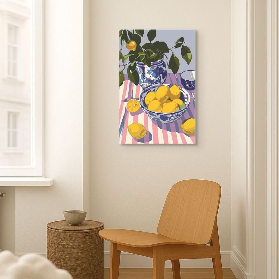 Striped Citrus Delight - Malen nach Zahlen