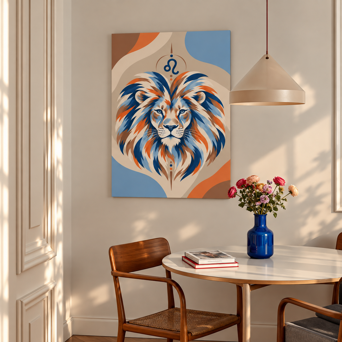 Malen nach Zahlen für Erwachsene-Löwe als Wandbild im Wohnzimmer/Fertiges Gemälde auf Leinwand von Habitus