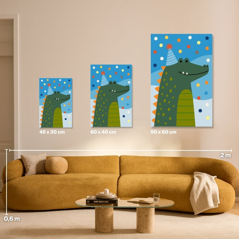 Malen nach Zahlen Blue Crocodile Krokodil Groessen Vergleich Leinwand 45x30 60x40 90x60 cm - habitus studio