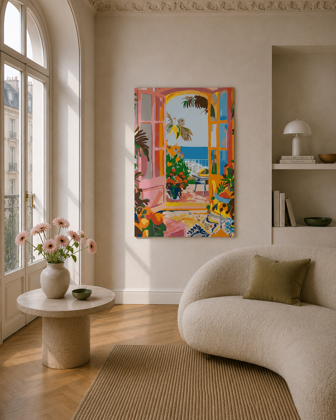 Malen nach Zahlen Erwachsene Cote dAzur Meer Motiv als Wandbild im Wohnzimmer - habitus studio DIY Malset