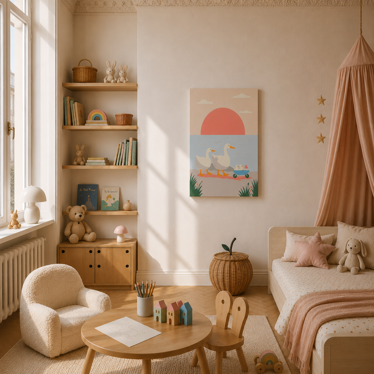 Malen nach Zahlen Erwachsene Entenfamilie Enten Motiv als Wandbild im Wohnzimmer - habitus studio DIY Malset