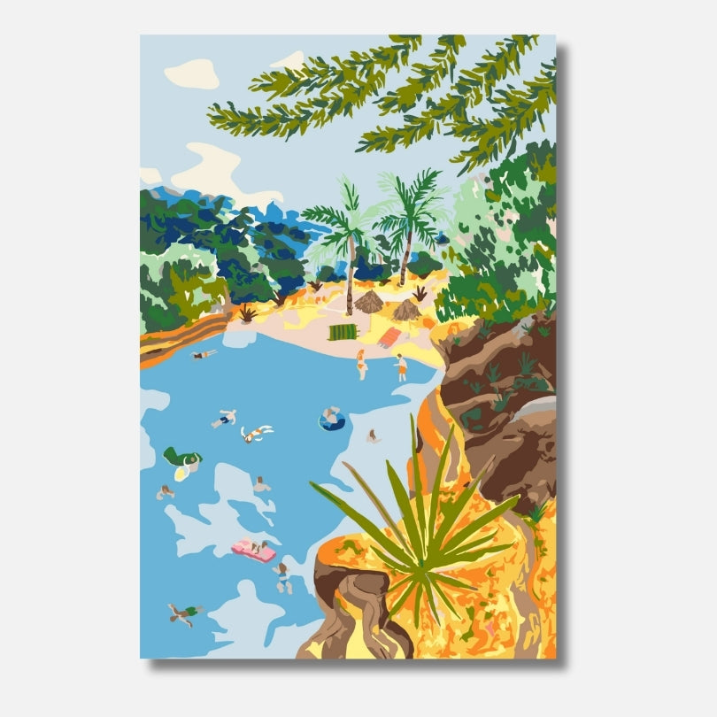 Malen nach Zahlen für Erwachsene – Cala Mallorquina Bucht mit türkisem Meer, hochwertiges DIY Set von habitus