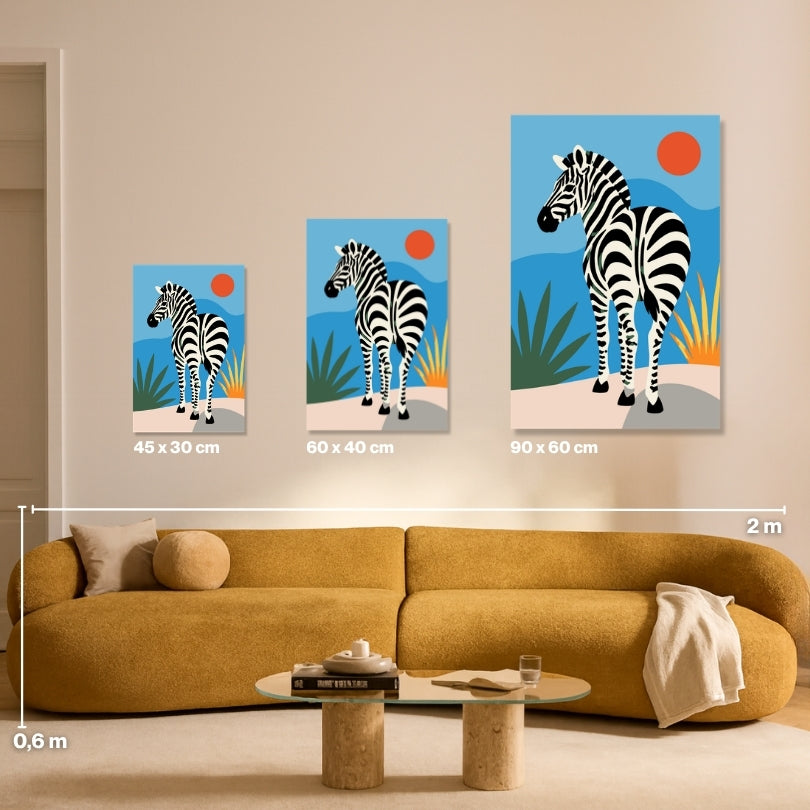 Malen nach Zahlen Größenvergleich: 45x30 cm, 60x40 cm und 90x60 cm Leinwand