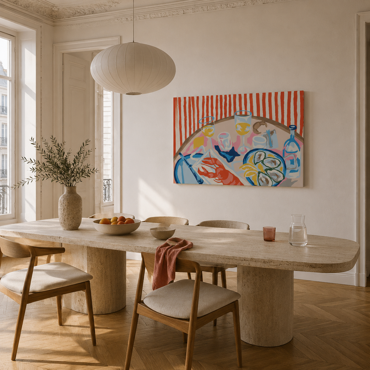 Malen nach Zahlen Erwachsene Oysters gut Austern Motiv als Wandbild im Wohnzimmer - habitus studio DIY Malset