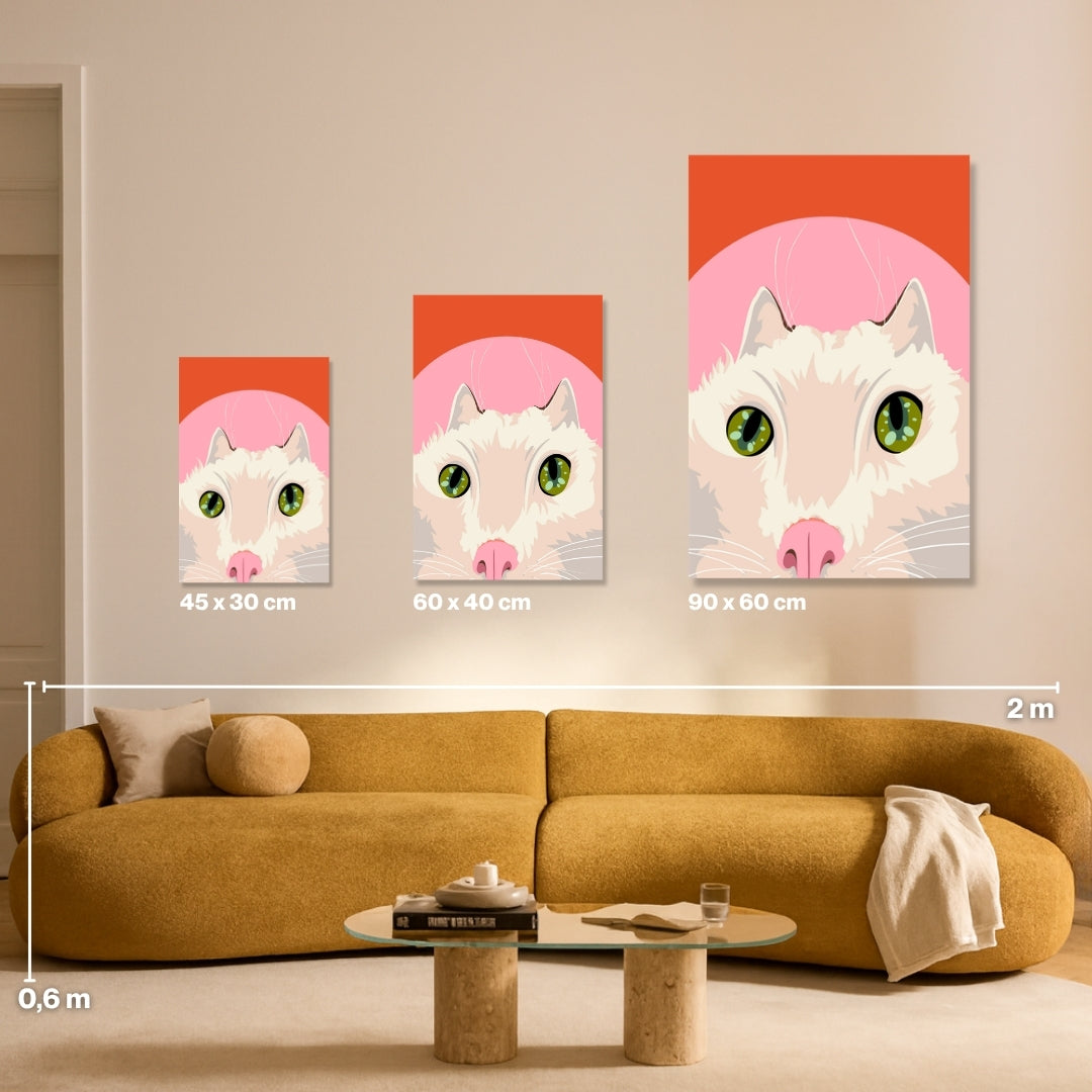 Malen nach Zahlen The Audacity Katze Groessen Vergleich Leinwand 45x30 60x40 90x60 cm - habitus studio