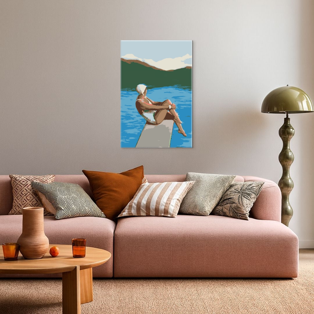 Swimmer At Lake - Malen nach Zahlen