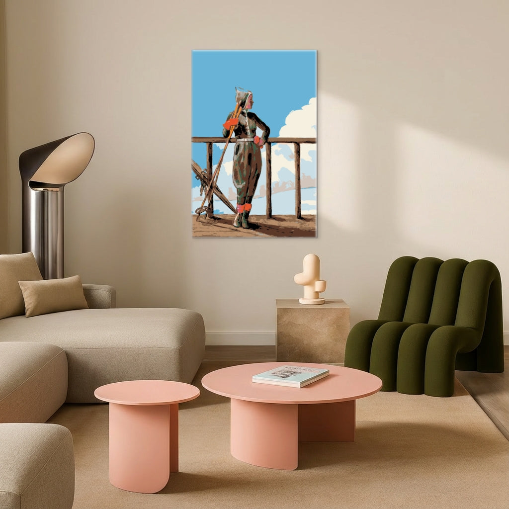 Skier With Red Gloves - Malen nach Zahlen