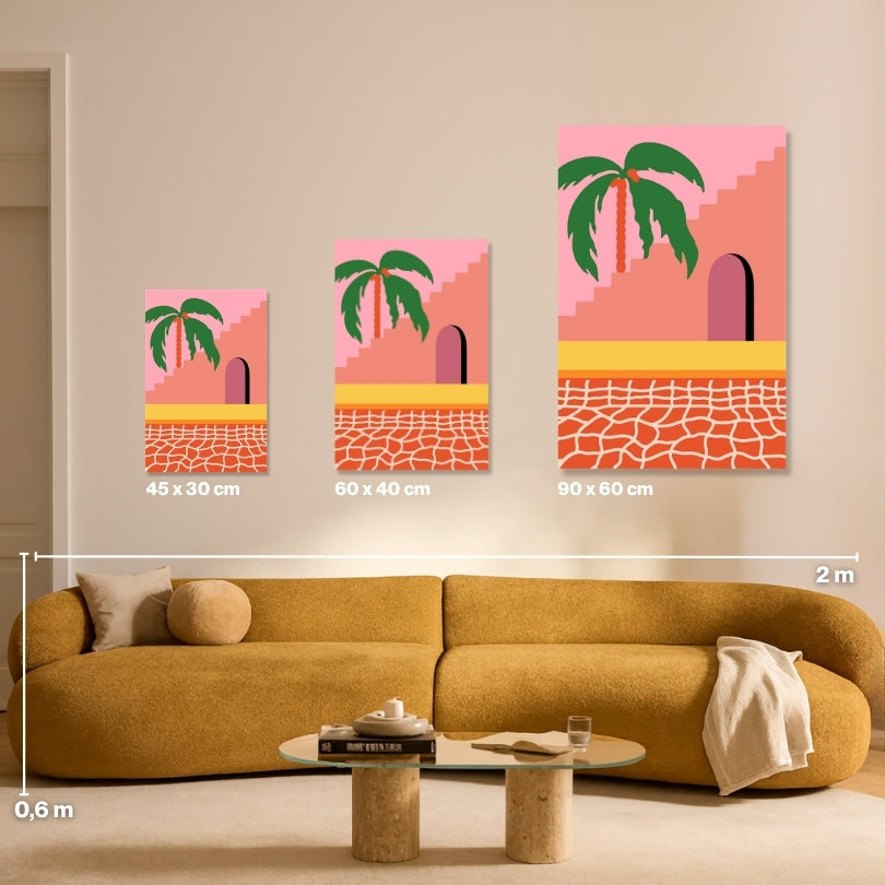 Malen nach Zahlen für Erwachsene – Plants by the Pool 3: Größenvergleich Leinwand 45x30, 60x40, 90x60 cm | Habitus DIY Malset
