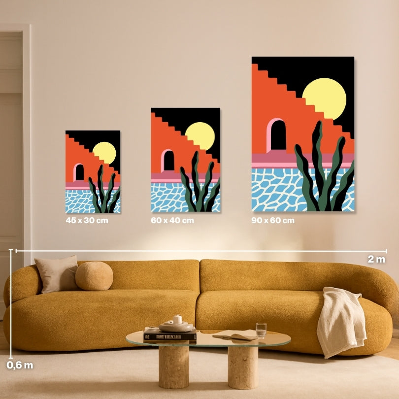 Malen nach Zahlen für Erwachsene – Plants by the Pool 6: Größenvergleich Leinwand 45x30, 60x40, 90x60 cm | Habitus DIY Malset