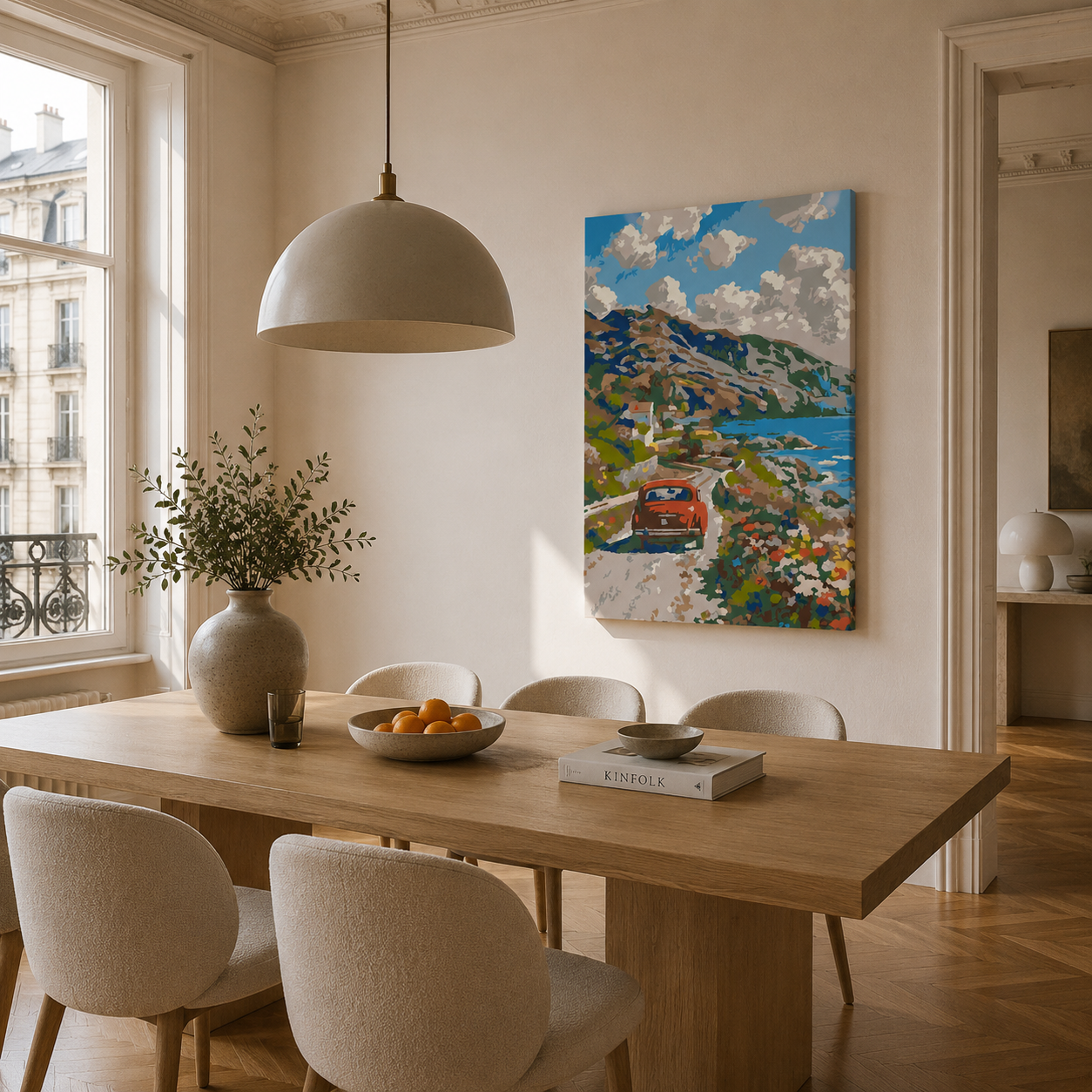 Malen nach Zahlen für Erwachsene – Roadtrip Motiv als Wandbild im Wohnzimmer | Fertiges Gemälde auf Leinwand von Habitus
