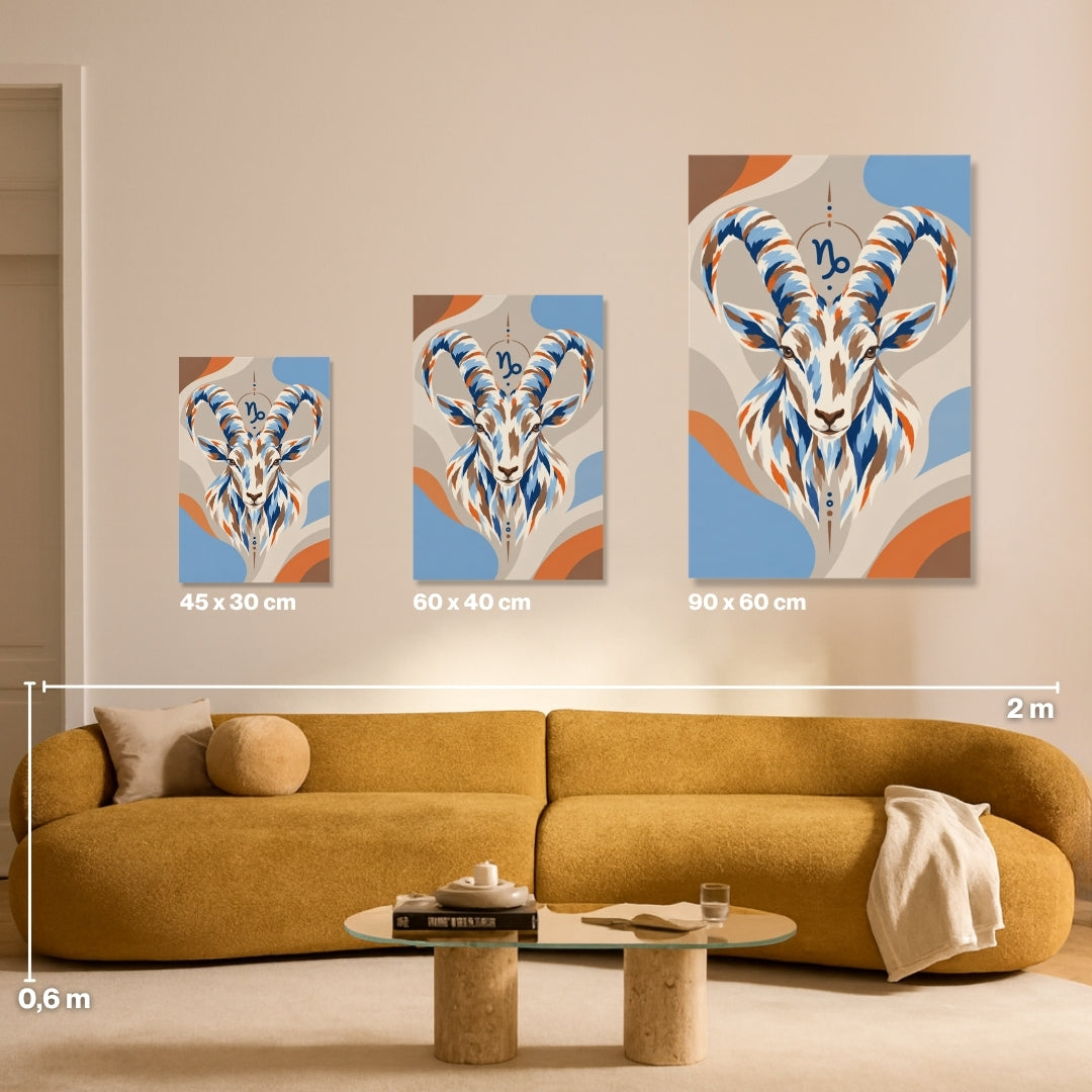 Malen nach Zahlen für Erwachsene-Steinbock: Größenvergleich Leinwand 45x30, 60x40, 90x60 / Habitus DIY Malset