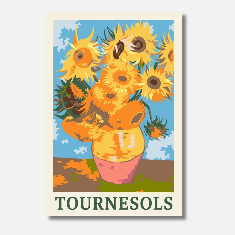 Tournesols Van Gogh Malen nach Zahlen für Erwachsene – Hochwertiges DIY Malset Sonnenblumen inspiriert von Van Gogh